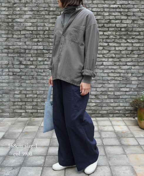 NMDS26212 60s STITCHED ORGANIC CAMBRIC EASY PANTS