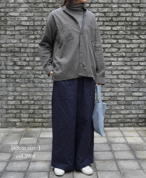 NMDS26212 60s STITCHED ORGANIC CAMBRIC EASY PANTS