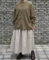 NMDS26213 60s STITCHED ORGANIC CAMBRIC GATHERED SKIRT WITH LINING