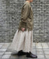 NMDS26213 60s STITCHED ORGANIC CAMBRIC GATHERED SKIRT WITH LINING