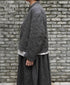 NMDS262119D 60s STITCHED ORGANIC CAMBRIC OVERDYE STAND COLLAR FLY FRONT JACKET