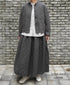 NMDS262139D 60s STITCHED ORGANIC CAMBRIC OVERDYE GATHERED SKIRT WITH LINING