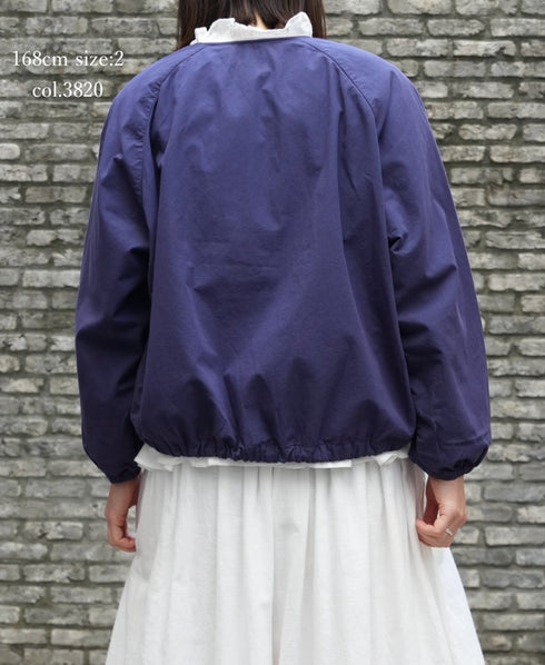 NMDS24633D 40s ORGANIC POPLIN OVERDYE RAGLAN STRING JACKET