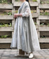 INMDS26112W HANDWOVEN COTTON SINGLE CHECK PATCHWORK BALL BUTTON SHIRTS DRESS