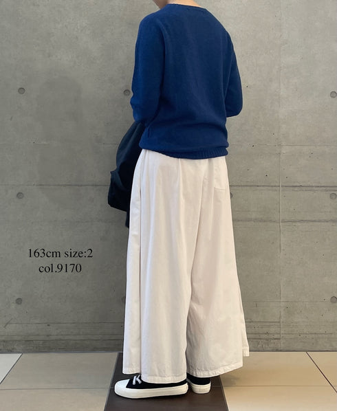 INAM2556PD 40s POPLIN OVERDYE WRAP CULOTTES WITH SEAM POCET