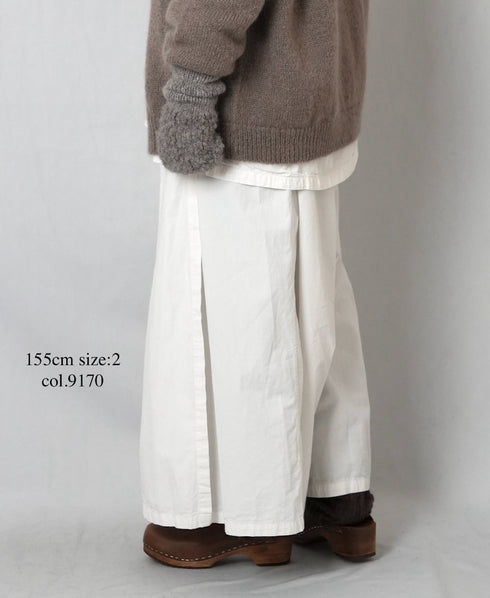 INAM2556PD 40s POPLIN OVERDYE WRAP CULOTTES WITH SEAM POCET