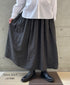 NMDS262139D 60s STITCHED ORGANIC CAMBRIC OVERDYE GATHERED SKIRT WITH LINING