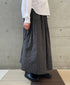 NMDS262139D 60s STITCHED ORGANIC CAMBRIC OVERDYE GATHERED SKIRT WITH LINING