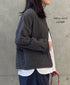 NMDS262119D 60s STITCHED ORGANIC CAMBRIC OVERDYE STAND COLLAR FLY FRONT JACKET