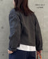 NMDS262119D 60s STITCHED ORGANIC CAMBRIC OVERDYE STAND COLLAR FLY FRONT JACKET