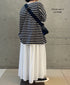 NLA2351 REGULAR STRIPE OVERSIZE L/SL BOAT-NECK BASQUE SHIRT
