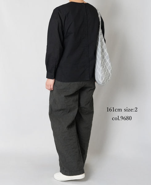 NMDS262129D 60s STITCHED ORGANIC CAMBRIC OVERDYE WIDE PANTS
