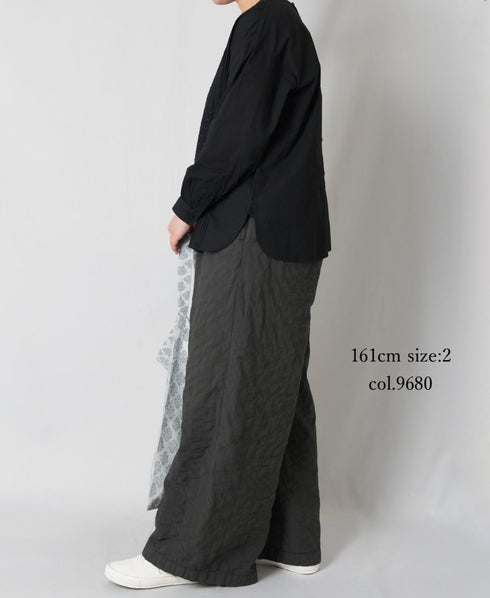 NMDS262129D 60s STITCHED ORGANIC CAMBRIC OVERDYE WIDE PANTS