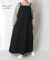 GNAM2611 COTTON/LINEN HERRINGBONE APRON ONE-PIECE
