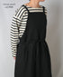 GNAM2611 COTTON/LINEN HERRINGBONE APRON ONE-PIECE