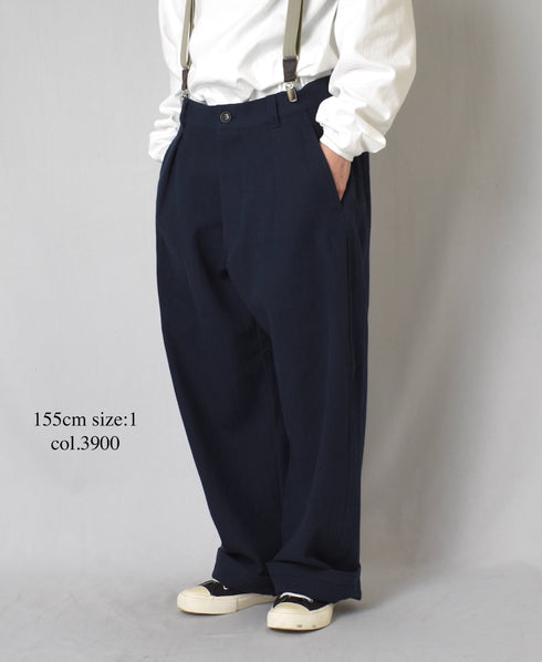 GNAM2612 COTTON/LINEN HERRINGBONE ONE-TUCK PNATS