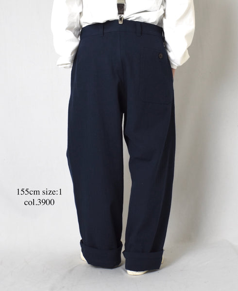 GNAM2612 COTTON/LINEN HERRINGBONE ONE-TUCK PNATS