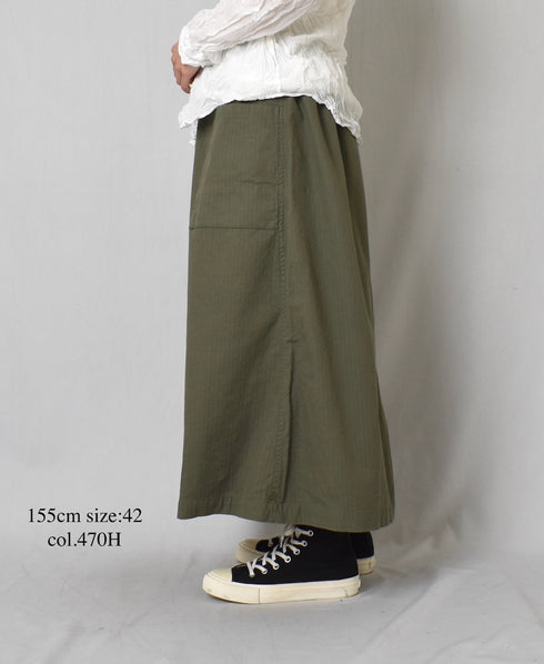 INHT2514CHW COTTON HERRINGBONE WASH EASY SKIRT