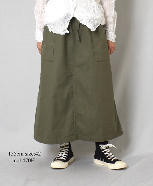 INHT2514CHW COTTON HERRINGBONE WASH EASY SKIRT