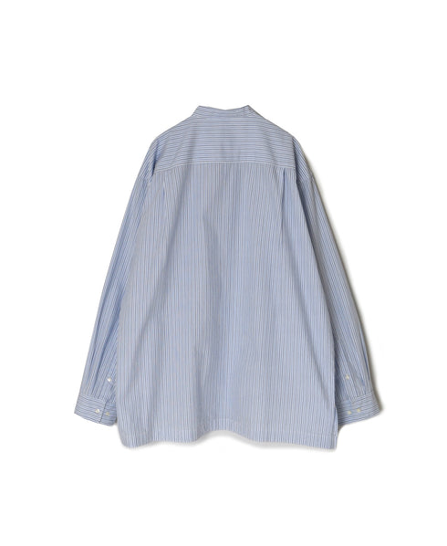 NVL2613 POPLIN STRIPE BANDED COLLAR L/SL SHIRT