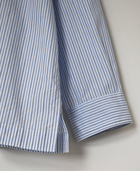 NVL2613 POPLIN STRIPE BANDED COLLAR L/SL SHIRT