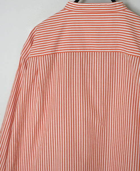 NVL2613 POPLIN STRIPE BANDED COLLAR L/SL SHIRT