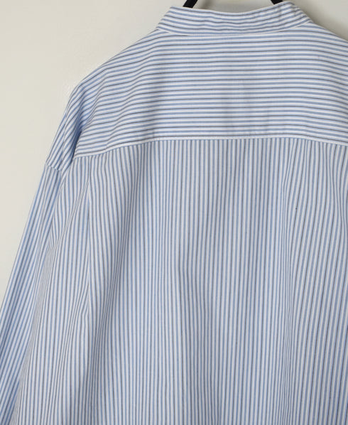 NVL2613 POPLIN STRIPE BANDED COLLAR L/SL SHIRT