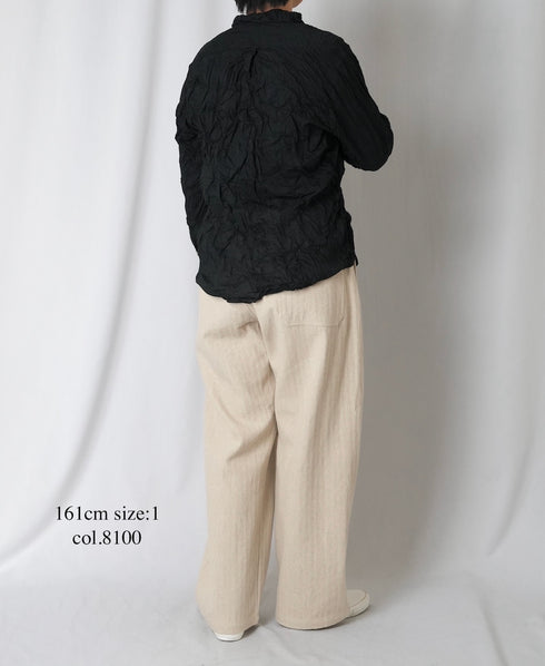 GNAM2612 COTTON/LINEN HERRINGBONE ONE-TUCK PNATS