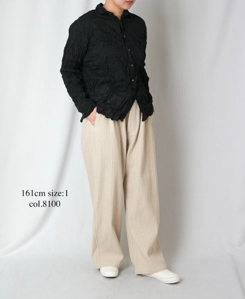GNAM2612 COTTON/LINEN HERRINGBONE ONE-TUCK PNATS