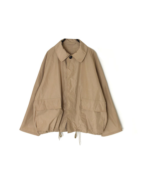 NHT2602PAI REYCLED NYLON BALMACAAN SHORT COAT WITH GUSSETED POCKET