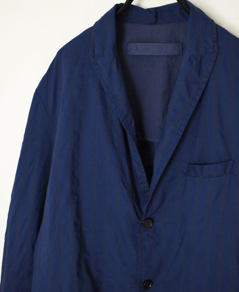 NVL2301PSD POPLIN WIDE STRIPE (OVERDYE) SIDE VENTS TAILORED JACKET