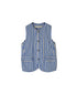 NVL2401PSD POPLIN WIDE STRIPE (OVERDYE) NO COLLAR VEST