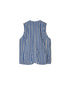 NVL2401PSD POPLIN WIDE STRIPE (OVERDYE) NO COLLAR VEST