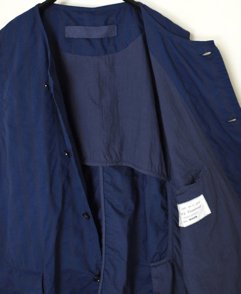 NVL2401PSD POPLIN WIDE STRIPE (OVERDYE) NO COLLAR VEST