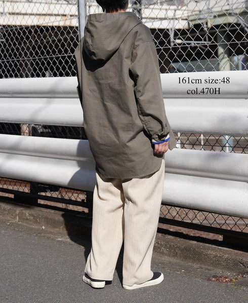INHT2604CHW COTTON HERRINGBONE WASH HOODED PULLOVER SHIRT