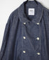 ISNAM2601CB NAVY (INDIGO) CHAMBRAY ROUND COLLAR DOUBLE JACKET
