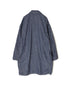 ISNAM2602CB NAVY (INDIGO) CHAMBRAY ROUND COLLAR DOUBLE LONG JACKET