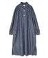 ISNAM2603CB NAVY (INDIGO) CHAMBRAY WORK GATHERED DRESS SHIRT