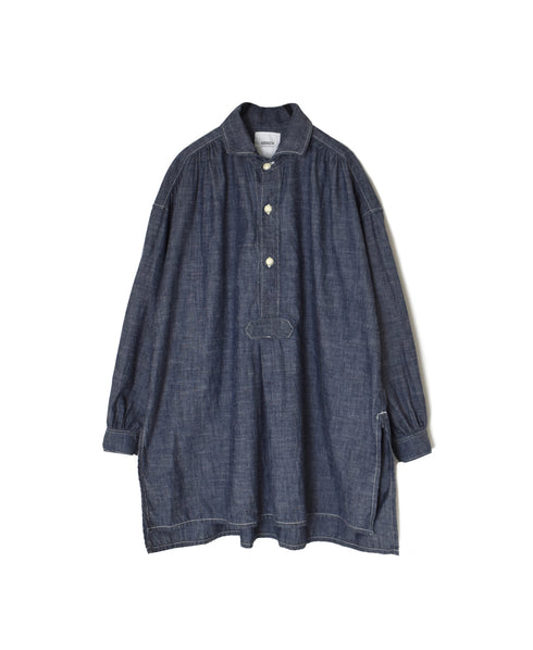 ISNAM2605CB NAVY (INDIGO) CHAMBRAY WORK GATHERED SHIRT