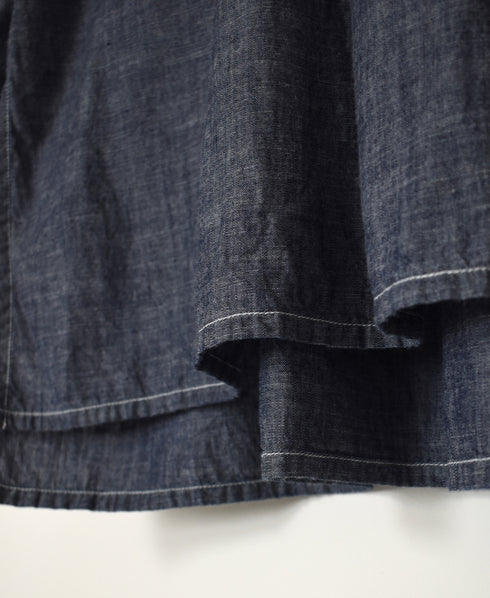ISNAM2605CB NAVY (INDIGO) CHAMBRAY WORK GATHERED SHIRT