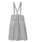 ISNAM2611S LINEN/COTTON STRIPE ADJUSTER TACK SKIRT WITH SUSPENDERS