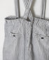 ISNAM2611S LINEN/COTTON STRIPE ADJUSTER TACK SKIRT WITH SUSPENDERS