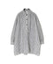 ISNAM2605S LINEN/COTTON STRIPE WORK GATHERED SHIRT