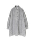 ISNAM2605S LINEN/COTTON STRIPE WORK GATHERED SHIRT