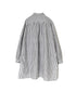 ISNAM2605S LINEN/COTTON STRIPE WORK GATHERED SHIRT
