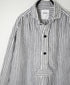 ISNAM2605S LINEN/COTTON STRIPE WORK GATHERED SHIRT
