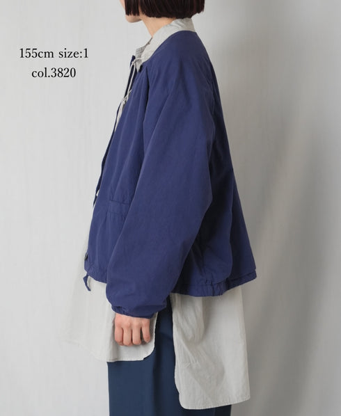 NMDS24633D 40s ORGANIC POPLIN OVERDYE RAGLAN STRING JACKET