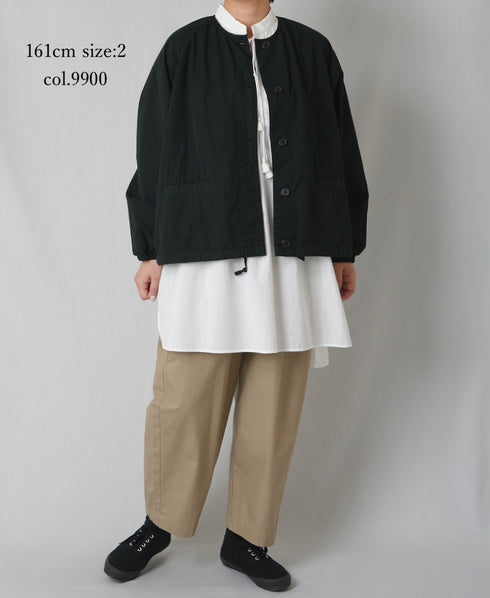 NMDS24633D 40s ORGANIC POPLIN OVERDYE RAGLAN STRING JACKET