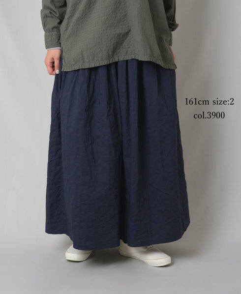 NMDS26213 60s STITCHED ORGANIC CAMBRIC GATHERED SKIRT WITH LINING