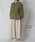 NMDS26213 60s STITCHED ORGANIC CAMBRIC GATHERED SKIRT WITH LINING